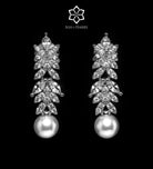 Yasmin Pure White Pearl Luxury Bridal Full Set in High Quality Simulated Diamonds Rhodium Plated - Ash & Harry