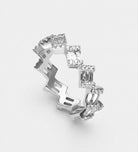 Ziggy Eternity Ring in 925 Silver with High Quality Simulated Diamonds - Ash & Harry