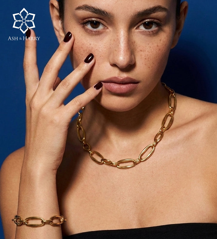 Bold Paperclip Link Full Set in Gold - 2 Items