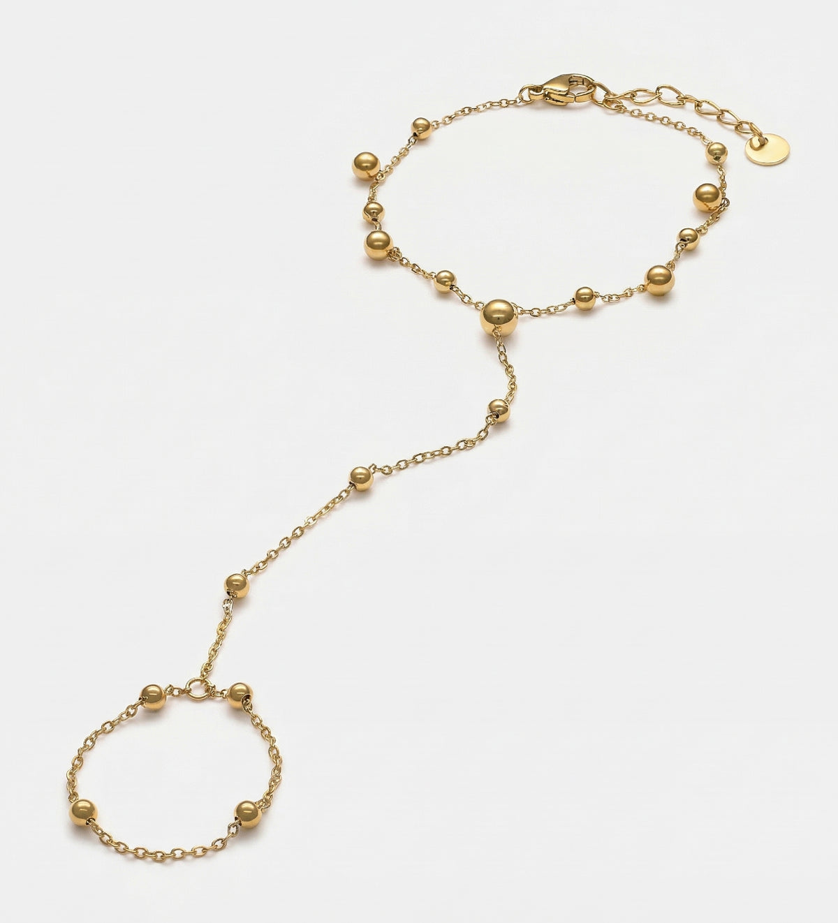 Dotted Bead Hand Chain in Gold - Ash & Harry