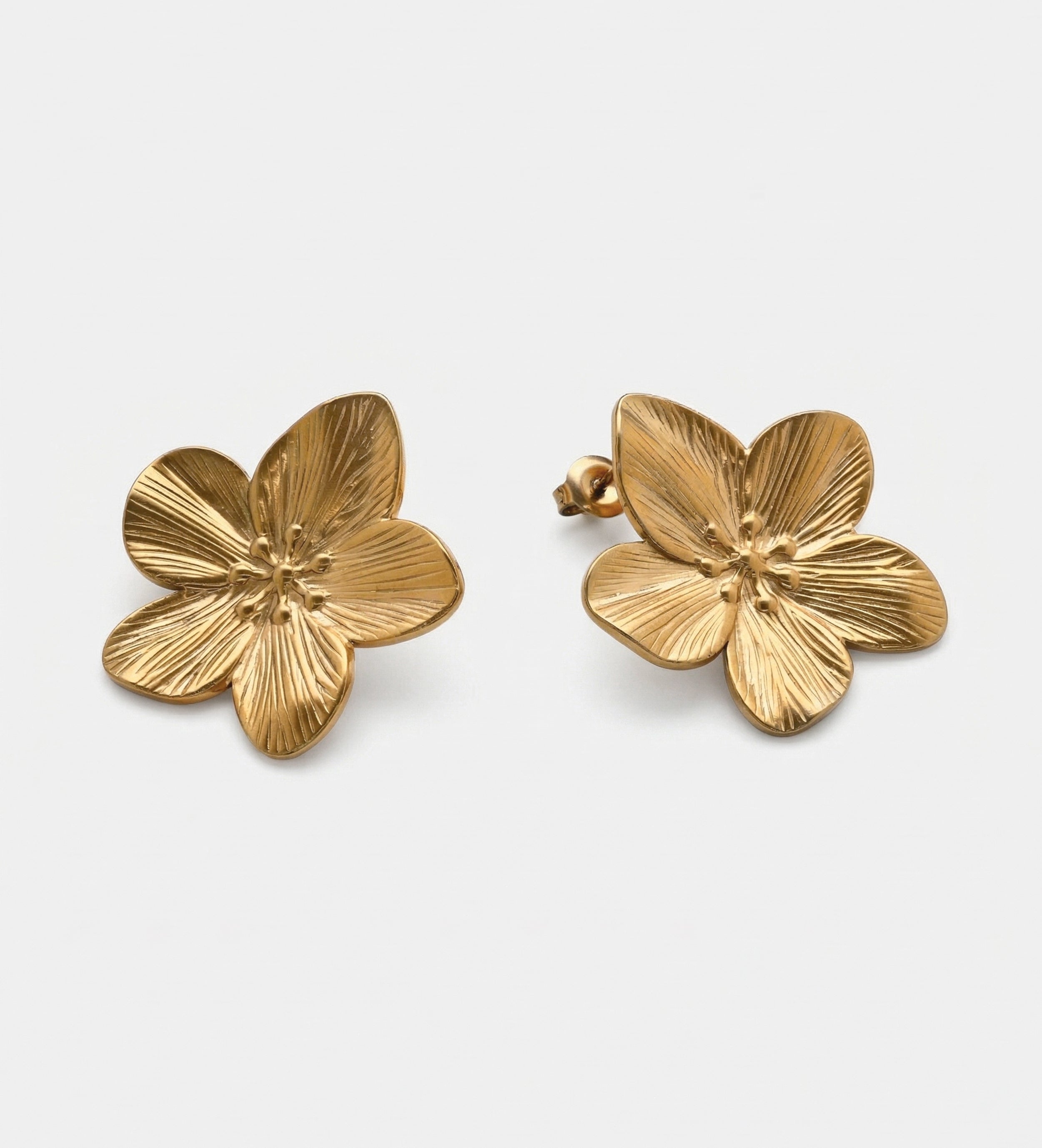 Gold Petal Earrings - Ash & Harry