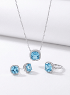 Celestial Blue Cushion Full Set in Silver - 3 Items - Ash & Harry