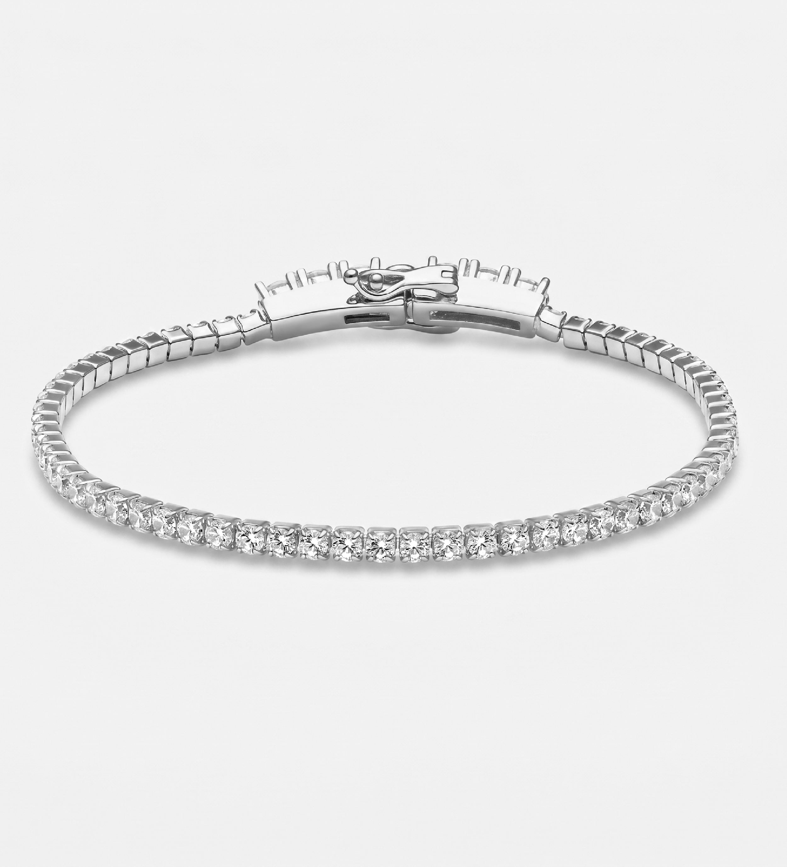 Tennis Bracelet in Rhodium Plating on 925 Silver - 2mm - Ash & Harry